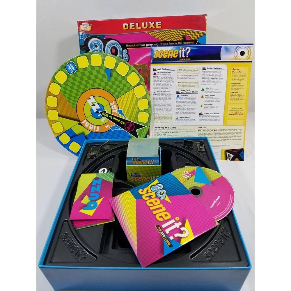 Scene It '80s Deluxe Edition DVD Trivia Game 2009 Complete Board Game
